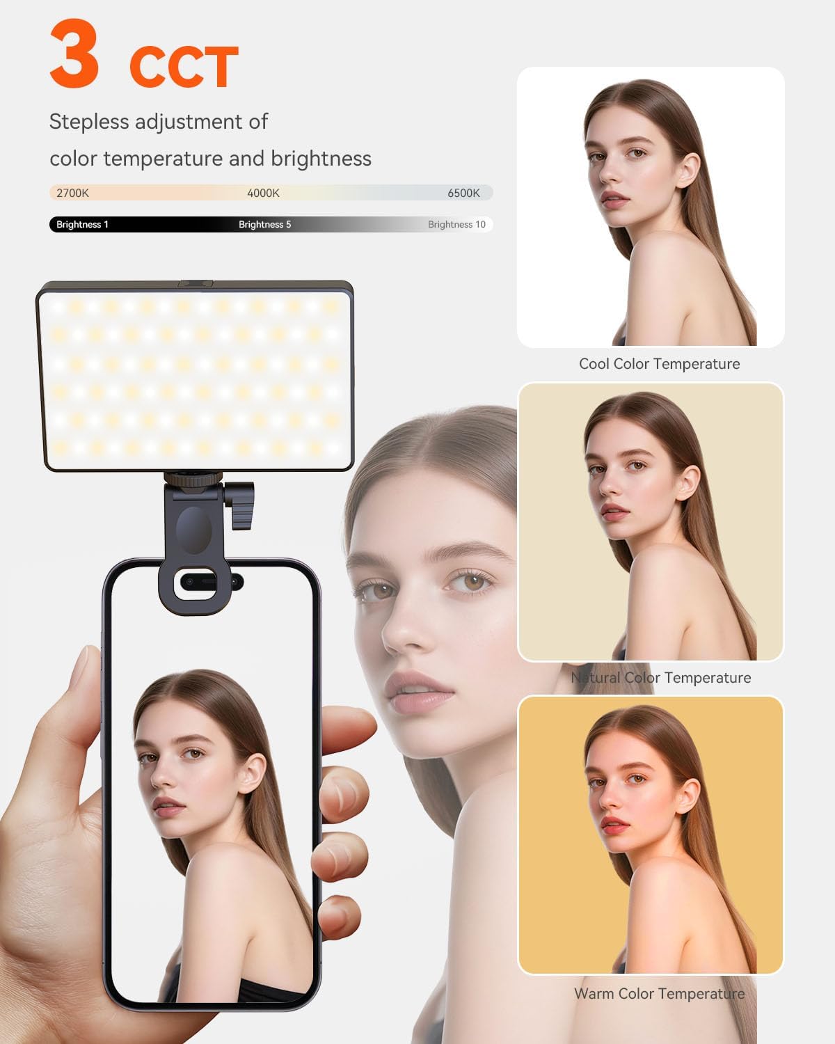 Selfie Light Ring Light for Phone: 90 LED Rechargeable iPhone Fill Lights, Ring Light for Camera Picture, Makeup Photo, Video Conferences, Laptop Use, Zoom Meetings, TikTok, Vlog Photography