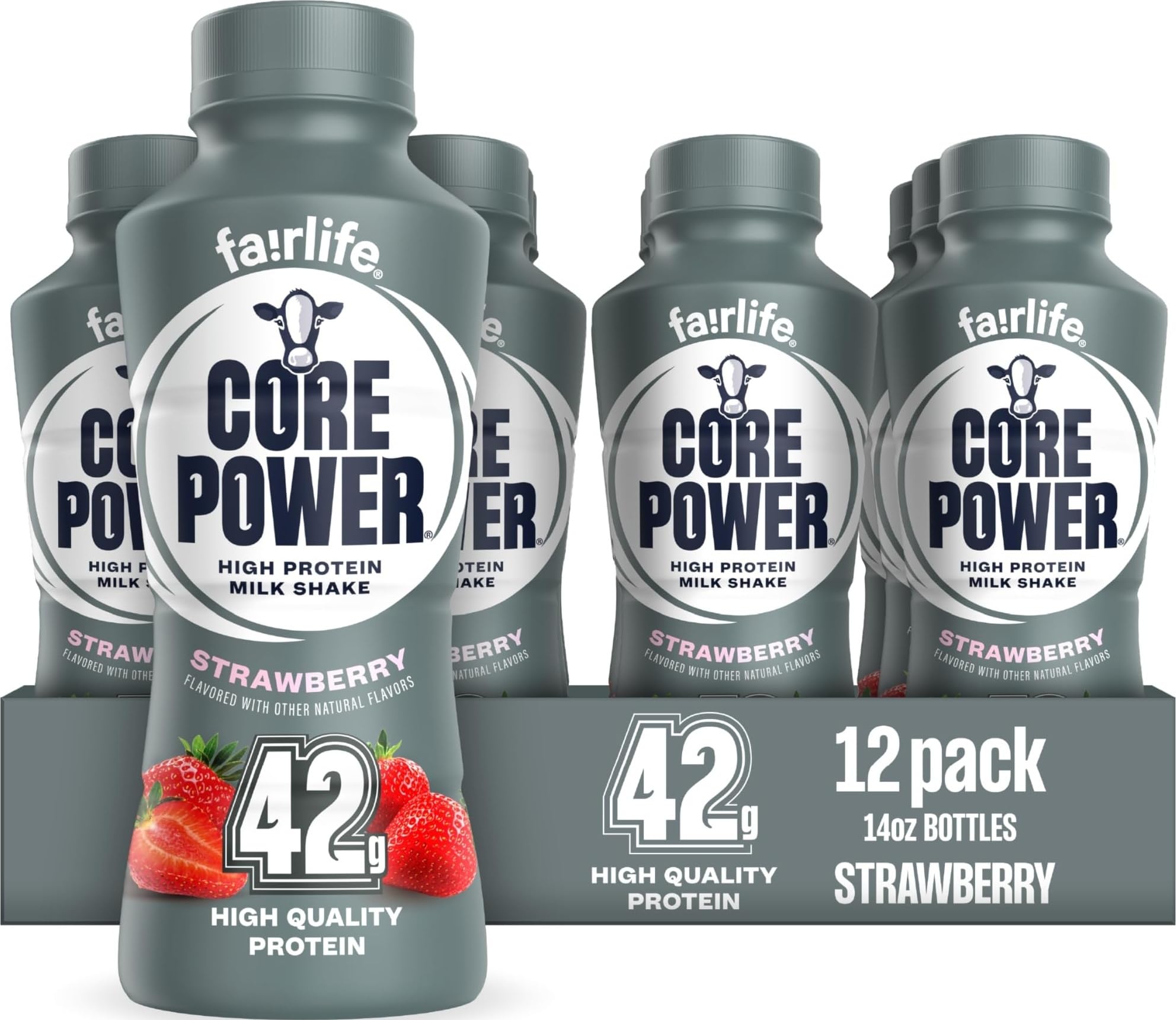 Core Power Elite High Protein Shake, Chocolate, 42g Bottle, 14oz, 12 Pack