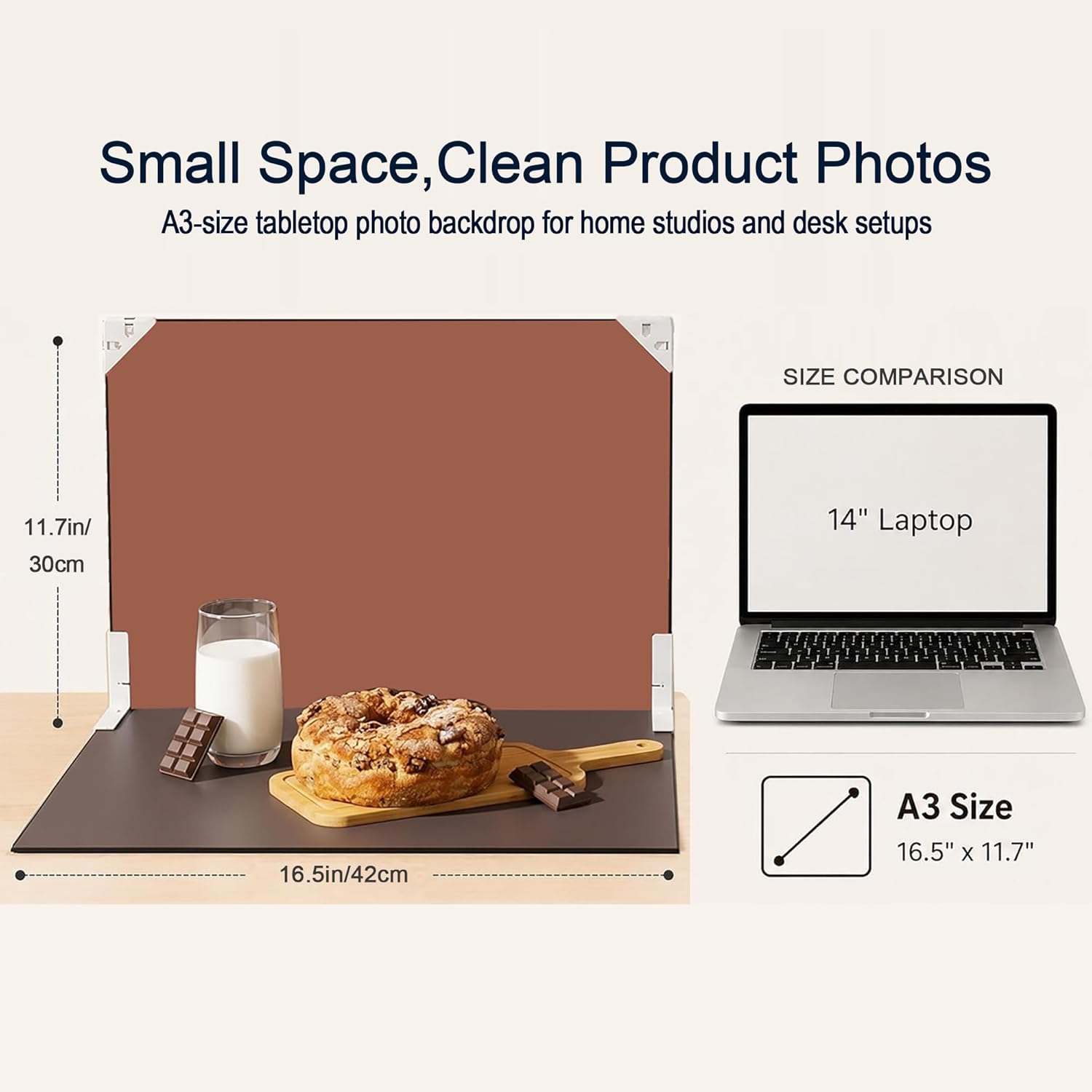 Yoocheese Photo Backdrop for Product Photography - Tabletop Photo Backdrop Kit - 10 Double-Sided Backgrounds, 20 Patterns - 1-Min Setup for Food Photography & Small Products, 16.5 x 11.7 in