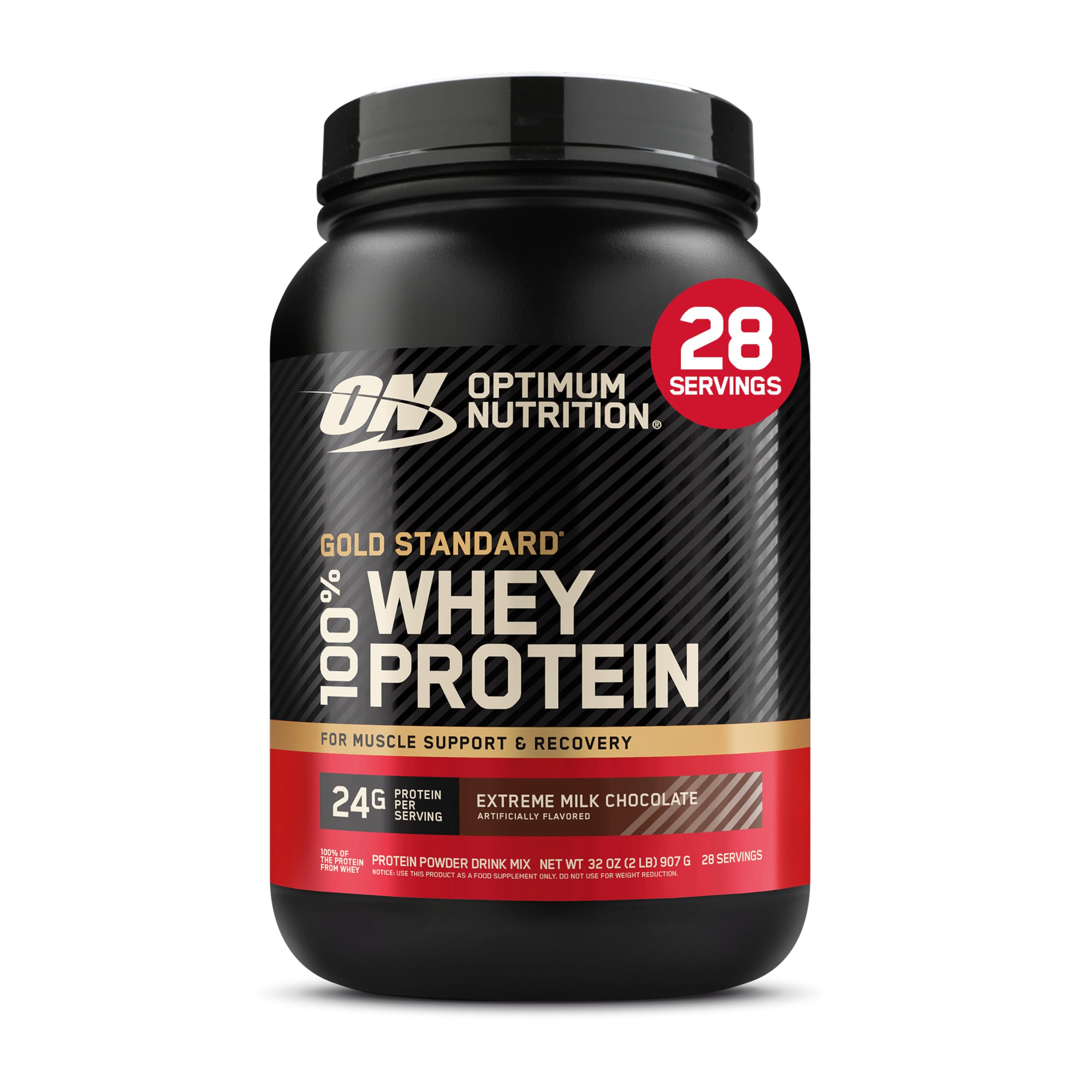 Optimum Nutrition Gold Standard Whey Protein, Double Rich Chocolate, 2 LB