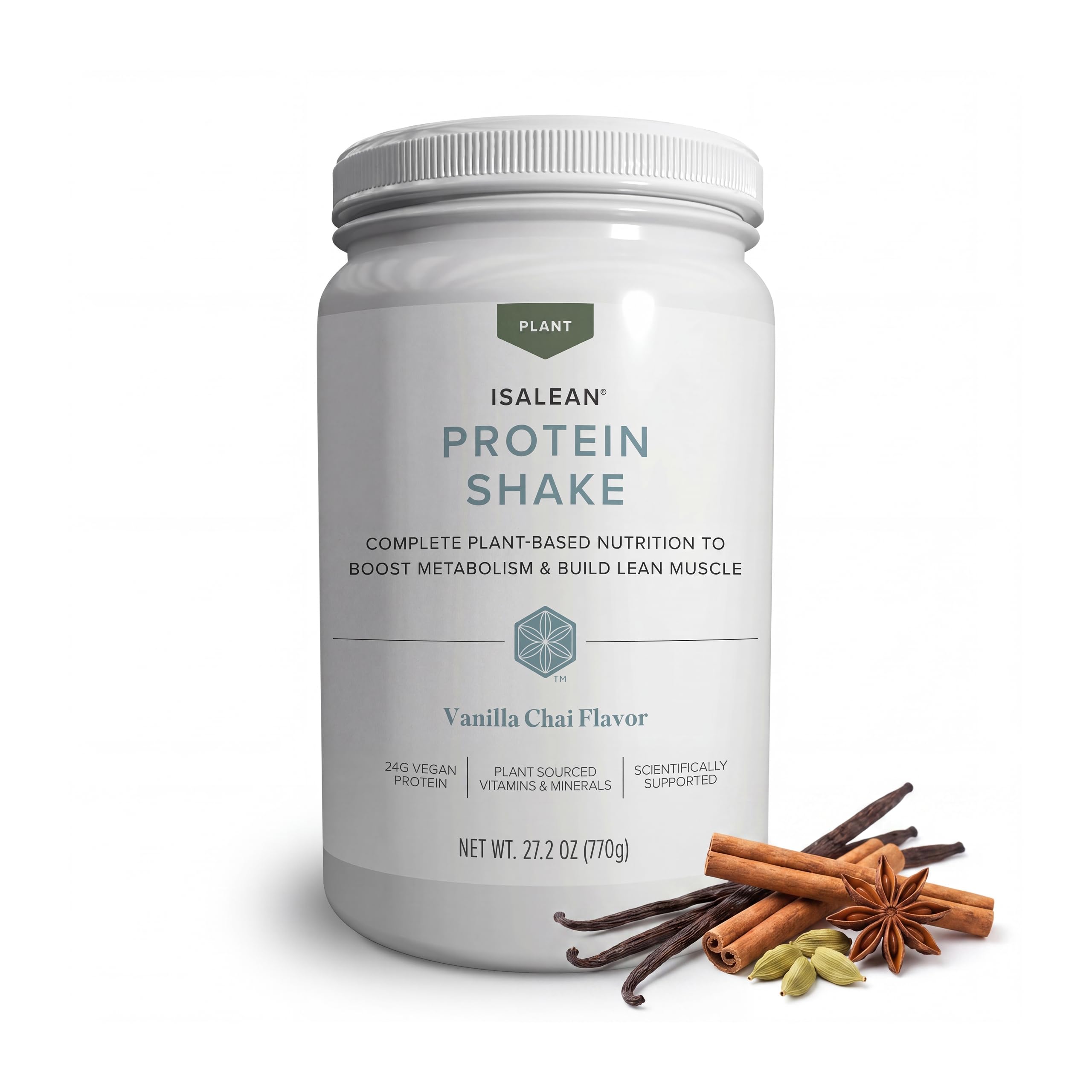 Isagenix IsaLean, 24g Plant-Based Protein, Rich Chocolate, 27.2 oz