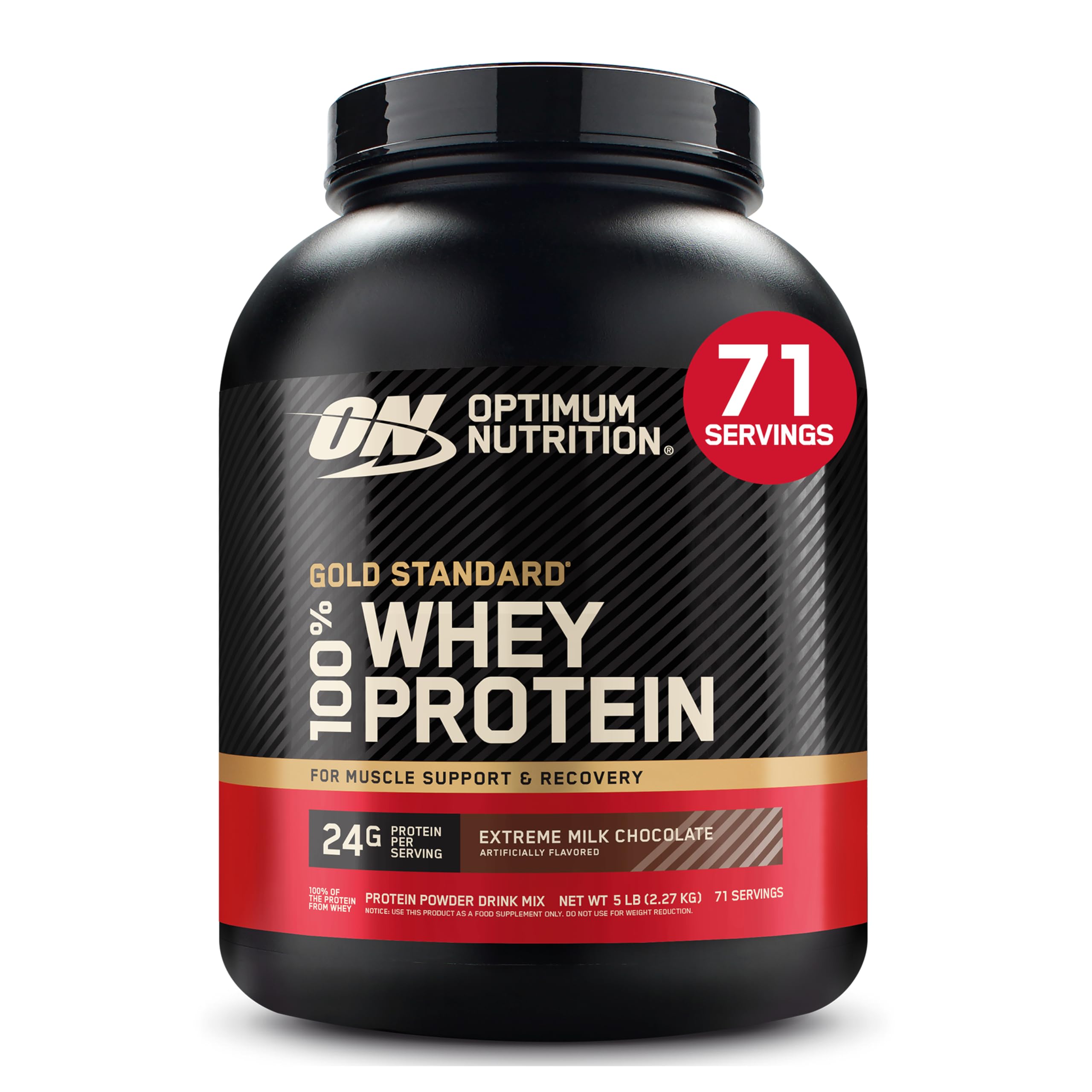 Optimum Nutrition Gold Standard Whey Protein, Double Rich Chocolate, 2 LB
