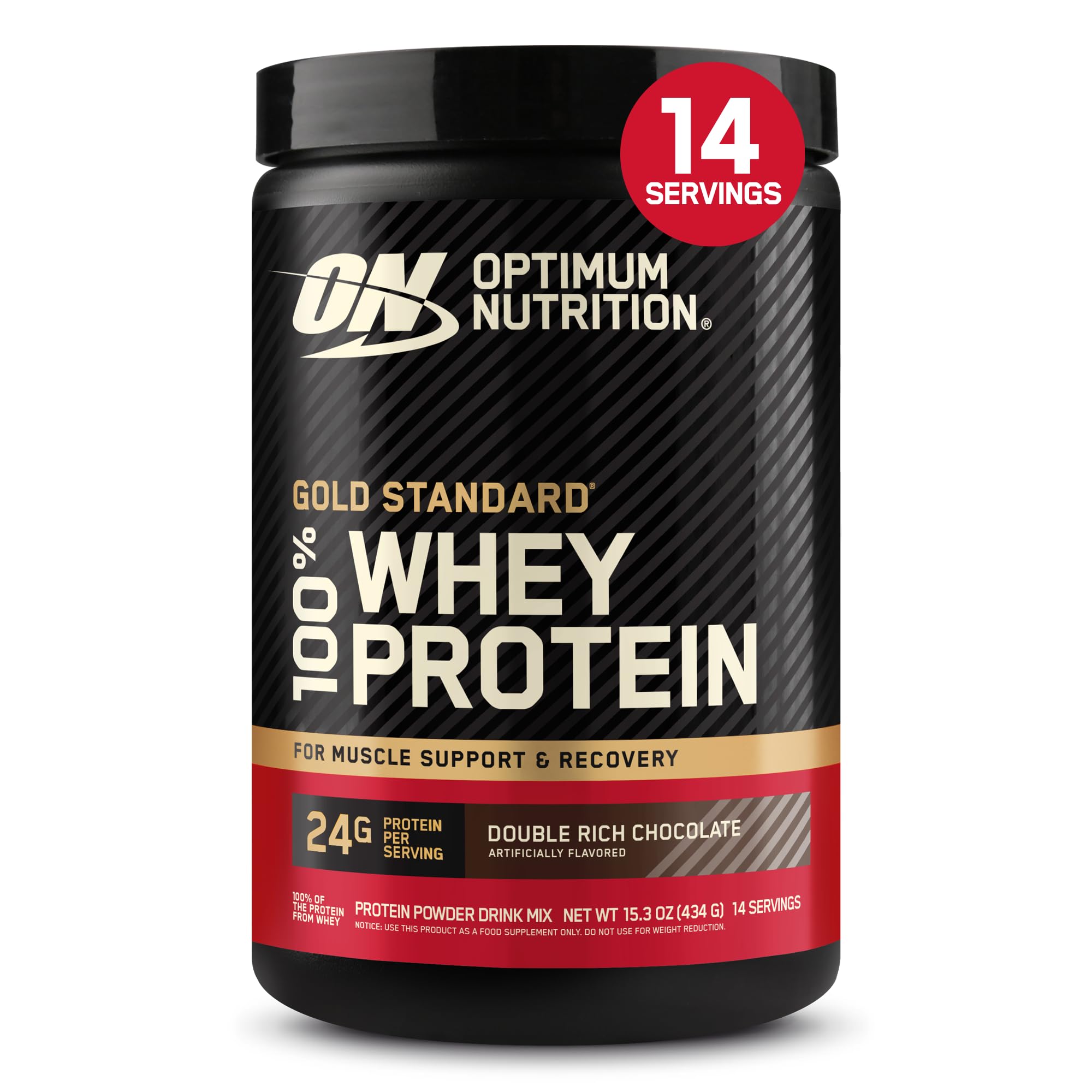 Optimum Nutrition Gold Standard Whey Protein, Double Rich Chocolate, 2 LB