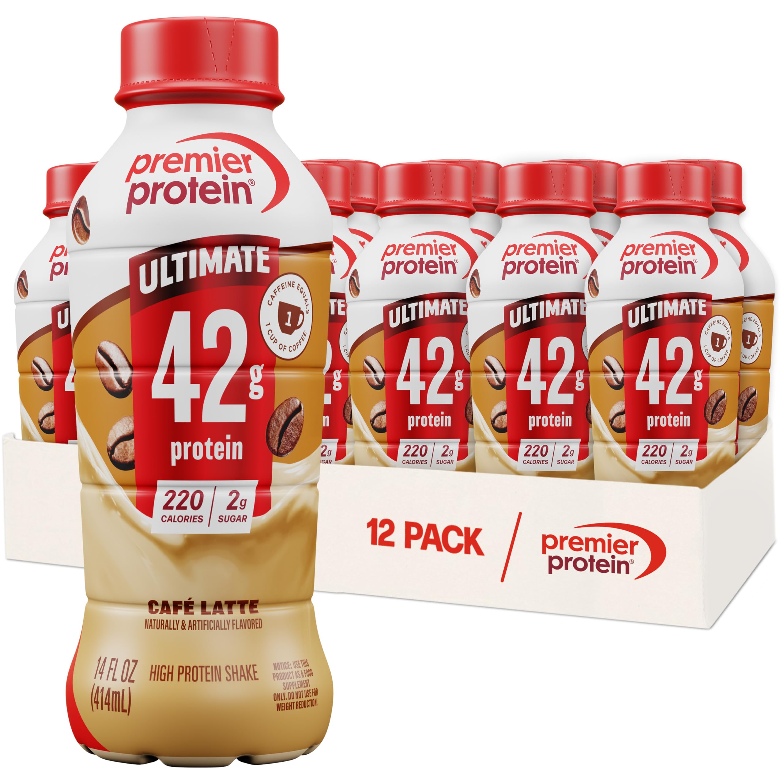 Premier Protein ULTIMATE 42g High Protein Shake, Chocolate, 12 Pack
