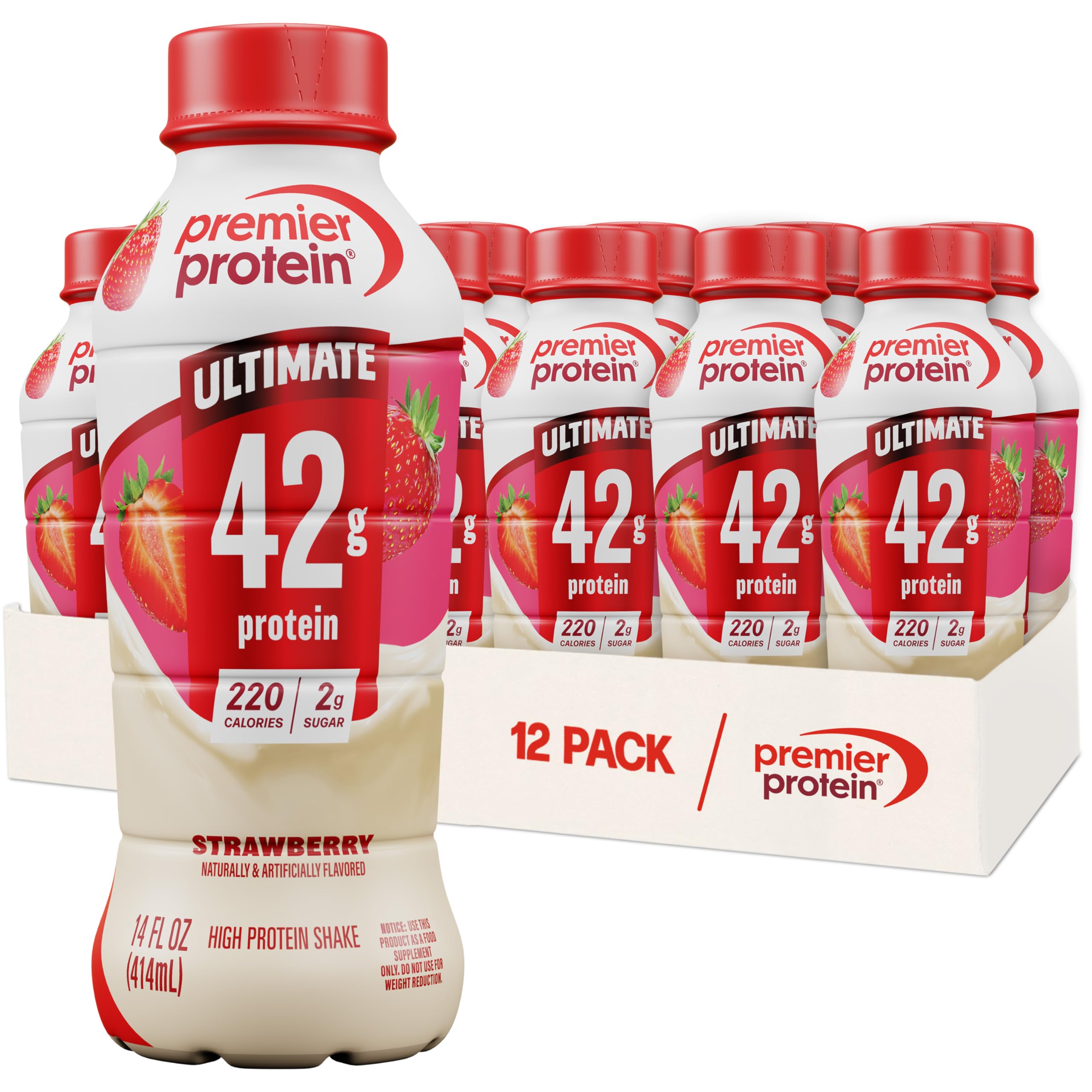Premier Protein ULTIMATE 42g High Protein Shake, Chocolate, 12 Pack