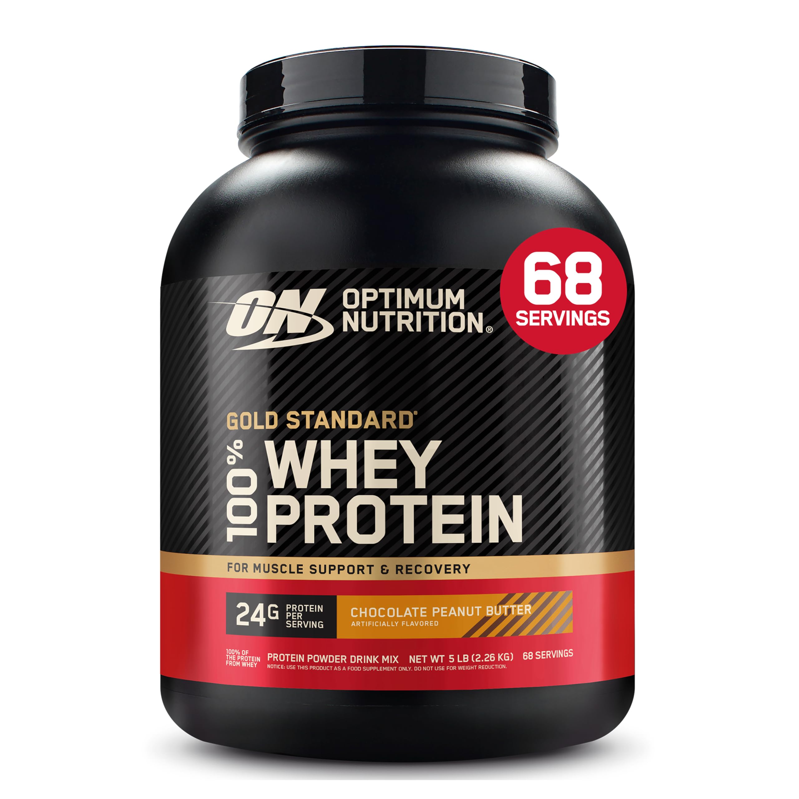 Optimum Nutrition Gold Standard Whey Protein, Double Rich Chocolate, 2 LB