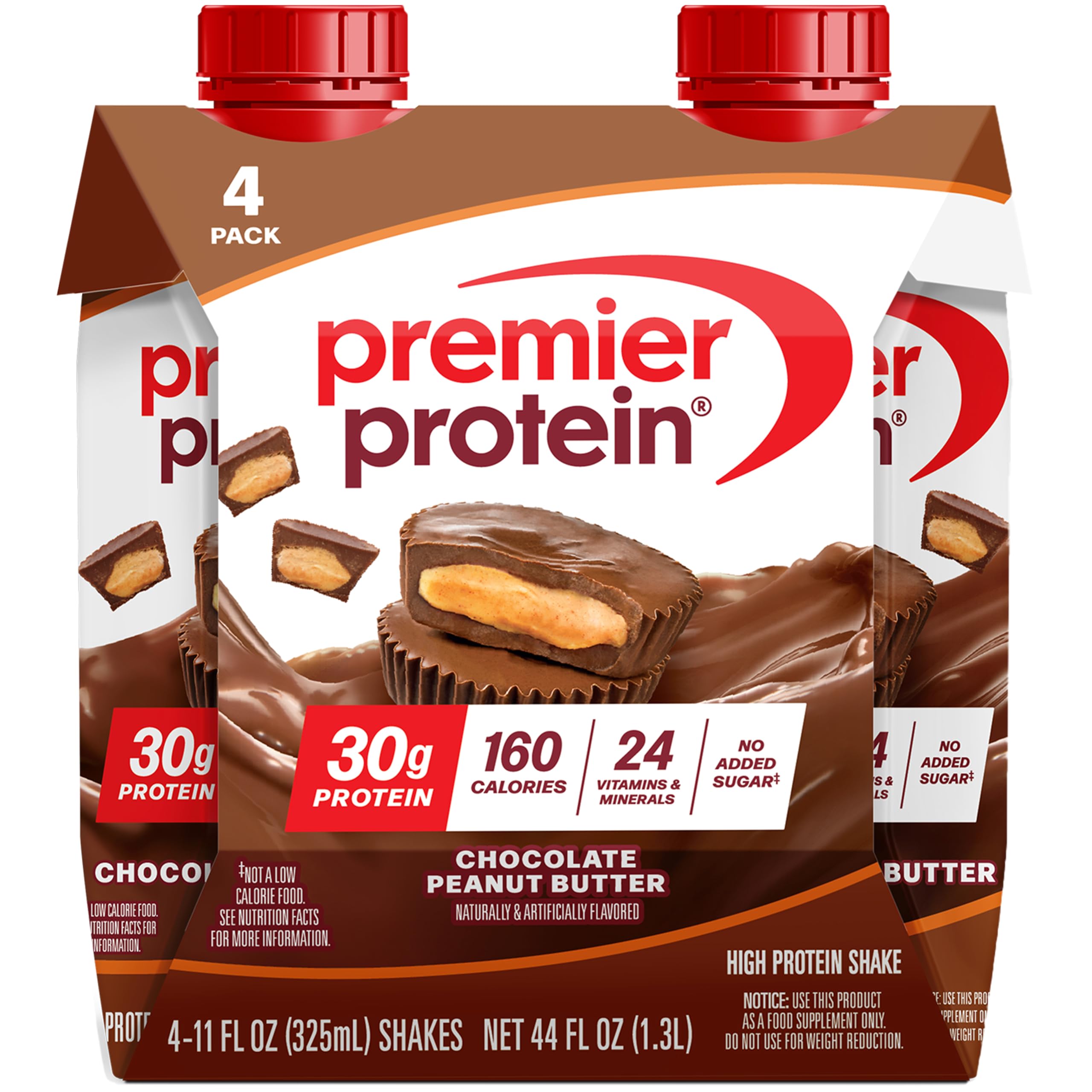 Premier Protein Shake, Liquid, Chocolate Peanut Butter, 30g Protein, Bottle, Gluten Free, 11 fl oz, 12 Pack