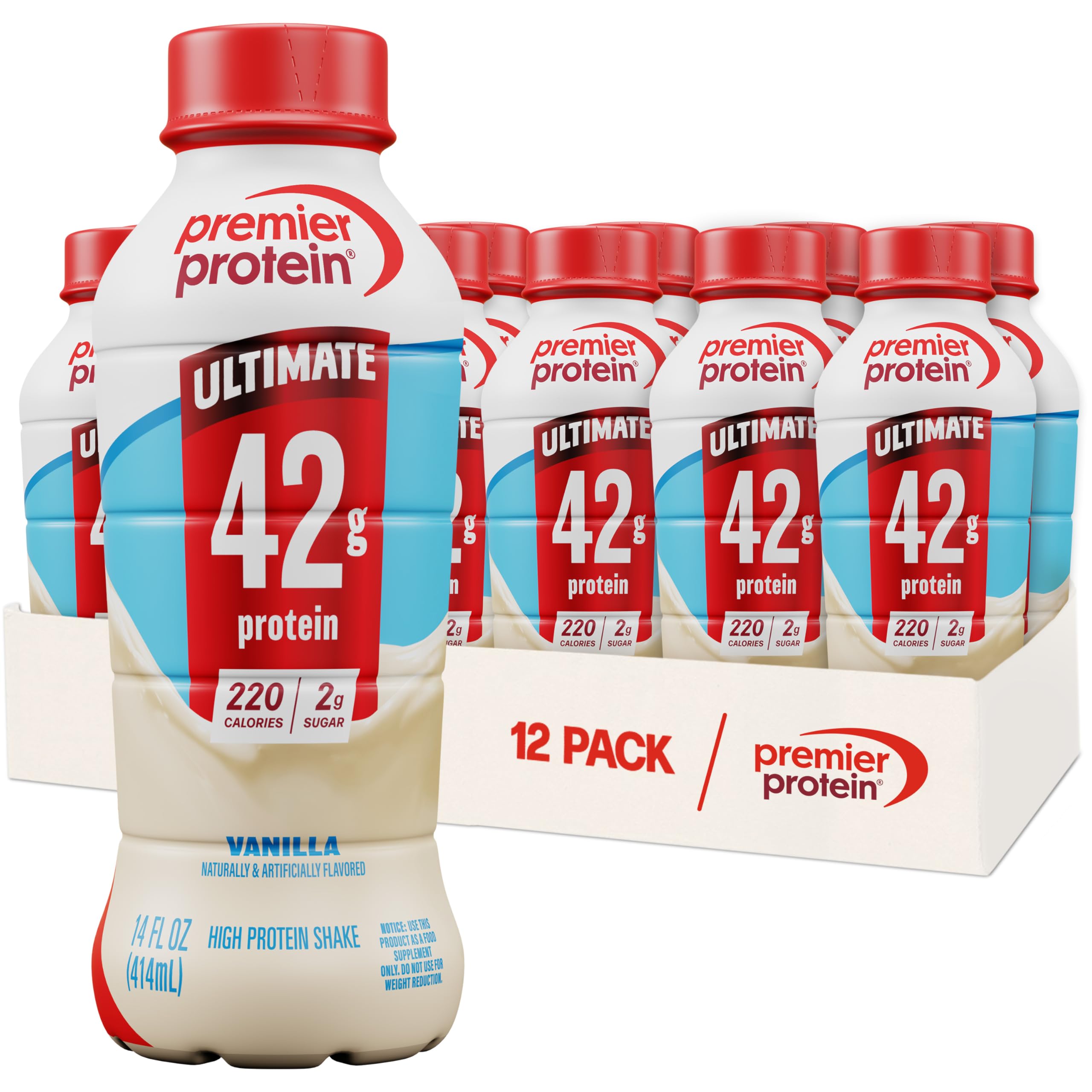 Premier Protein ULTIMATE 42g High Protein Shake, Chocolate, 12 Pack