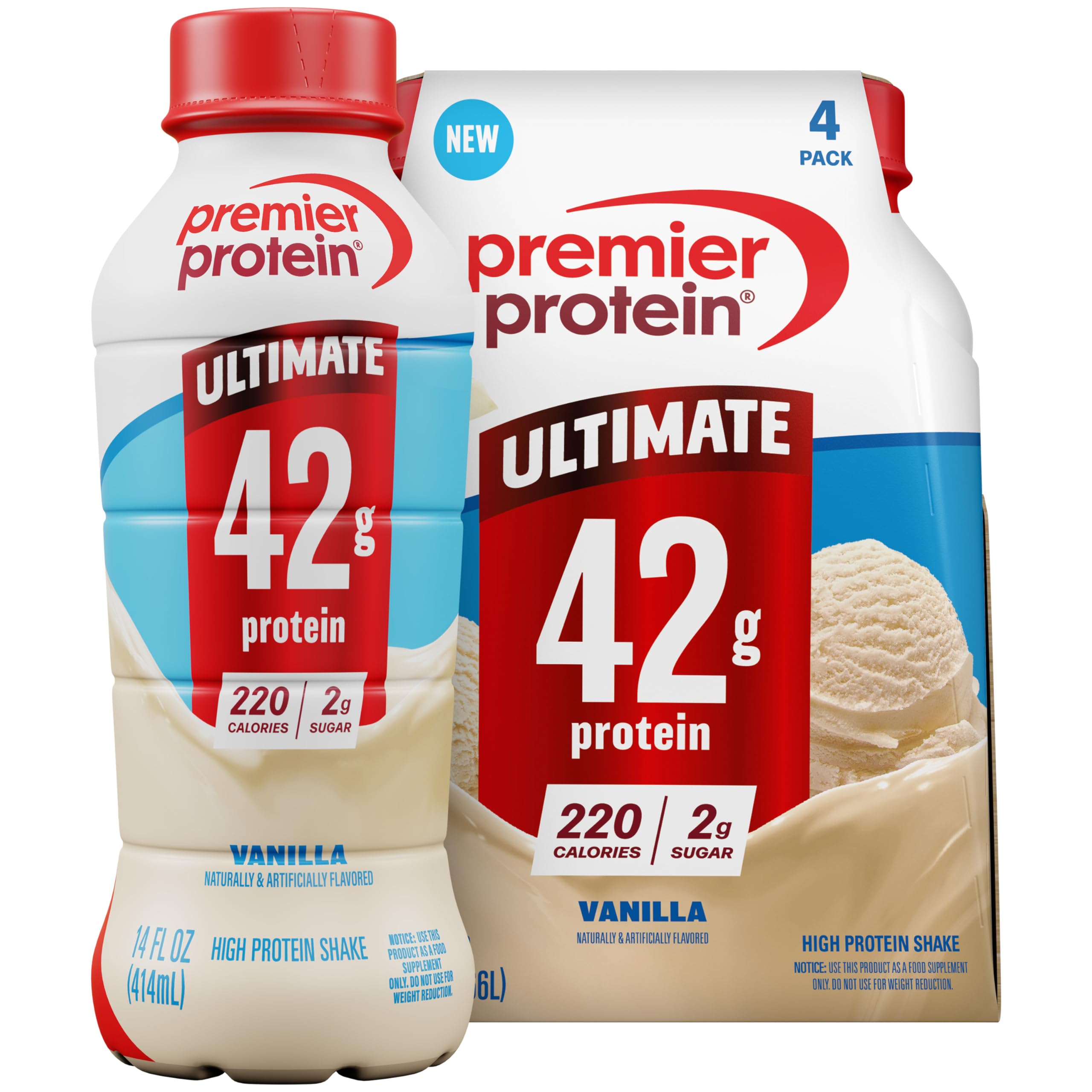 Premier Protein ULTIMATE 42g High Protein Shake, Chocolate, 12 Pack