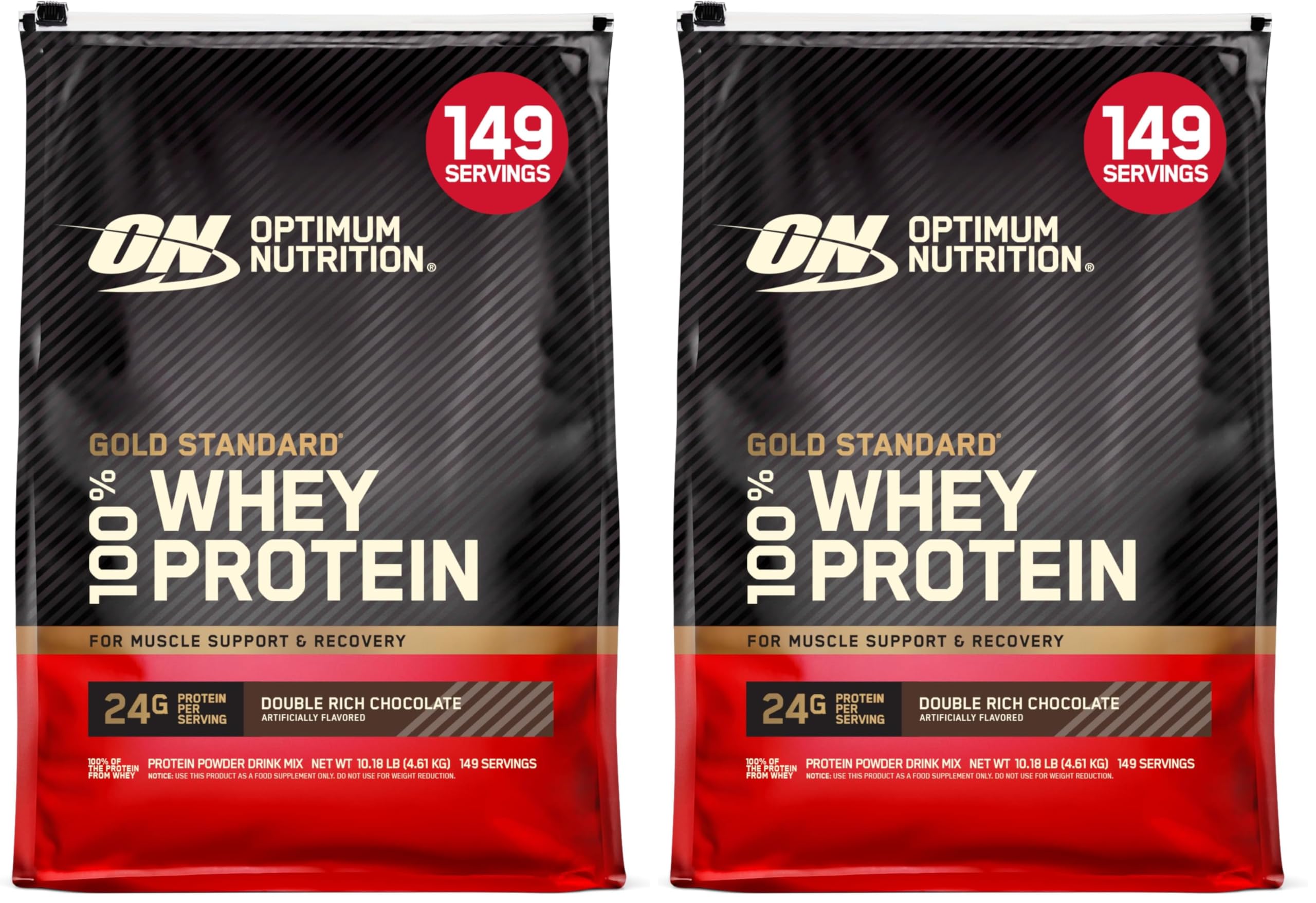 Optimum Nutrition Gold Standard Whey Protein, Double Rich Chocolate, 2 LB